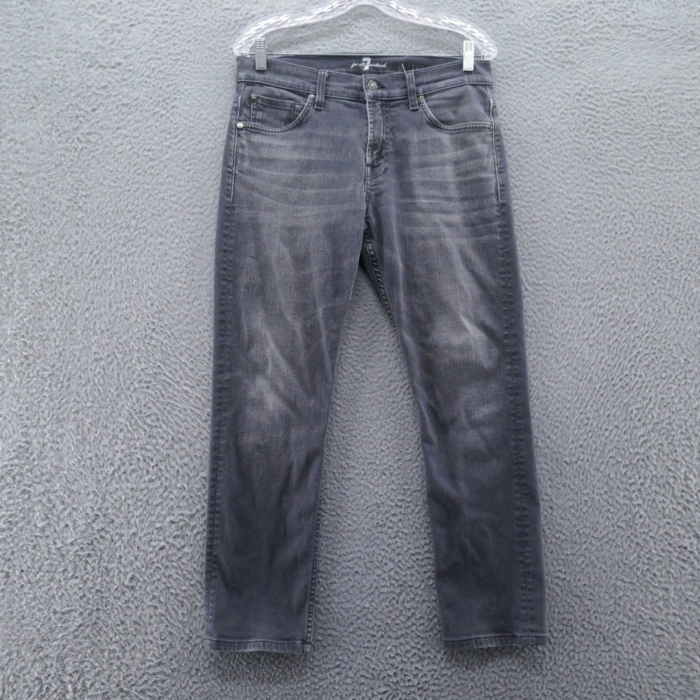 7 For All Mankind Paxtyn Skinny Jeans Mens 31 Faded Grey Denim
